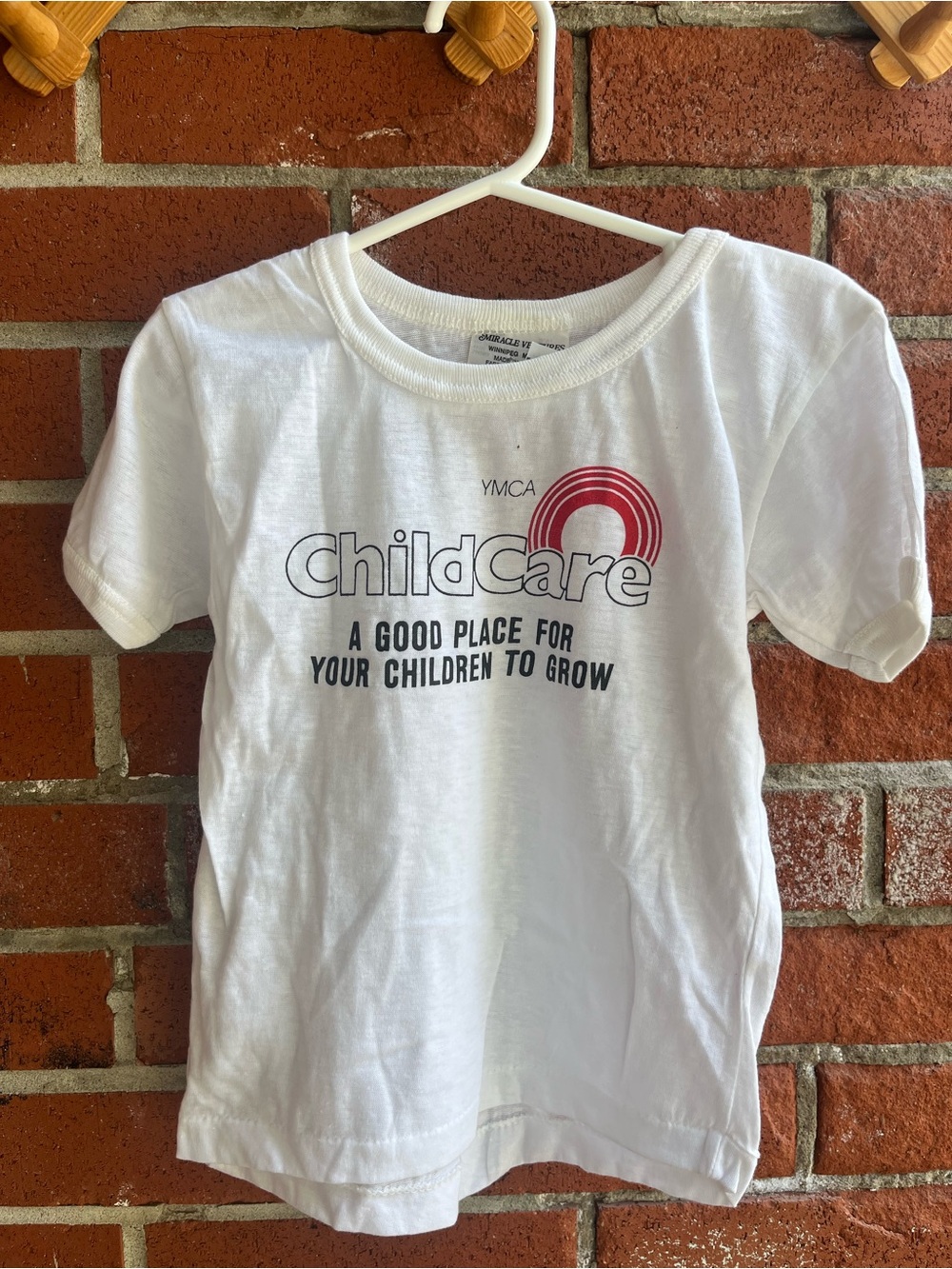Deadstock Vintage Kids Tee Single Stitch Ringer YMCA T-Shirt